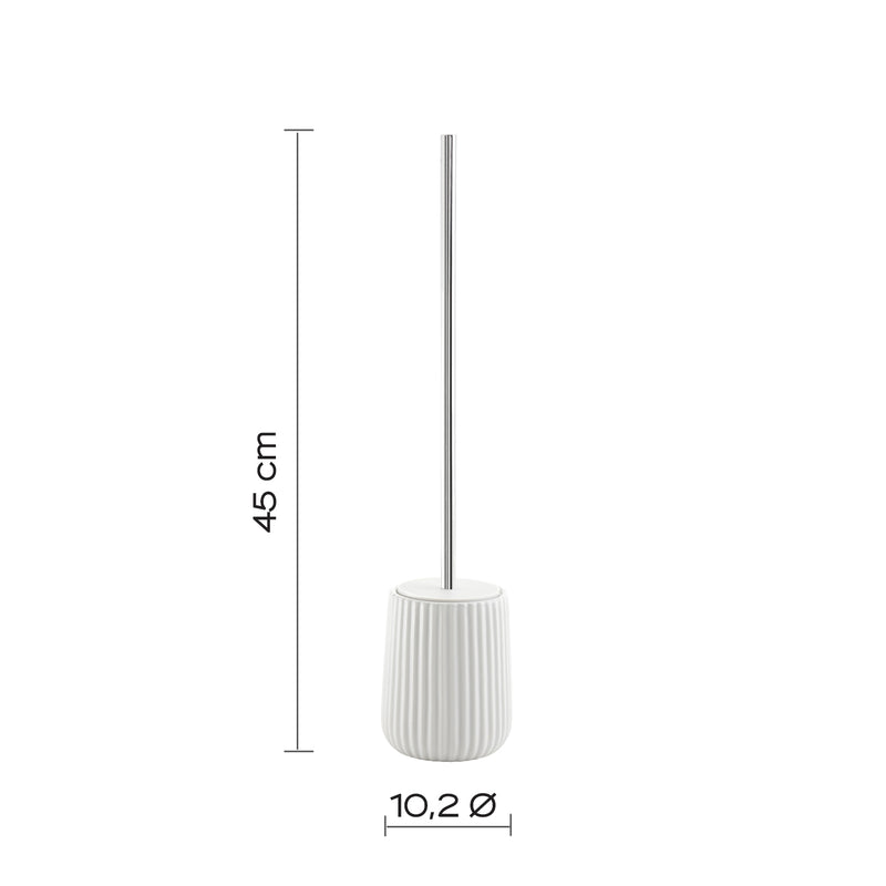 Scopino da appoggio Gedy modello Marika con ciuffo in setole - Bianco by CeramicStore | Lo specialista del tuo bagno