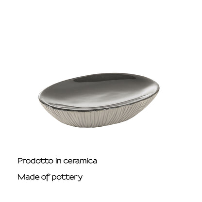 Portasapone in ceramica Gedy serie Naomi - Grigio