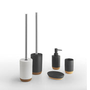 Scopino in ceramica e sughero Gedy serie Ilary - Bianco by CeramicStore | Lo specialista del tuo bagno