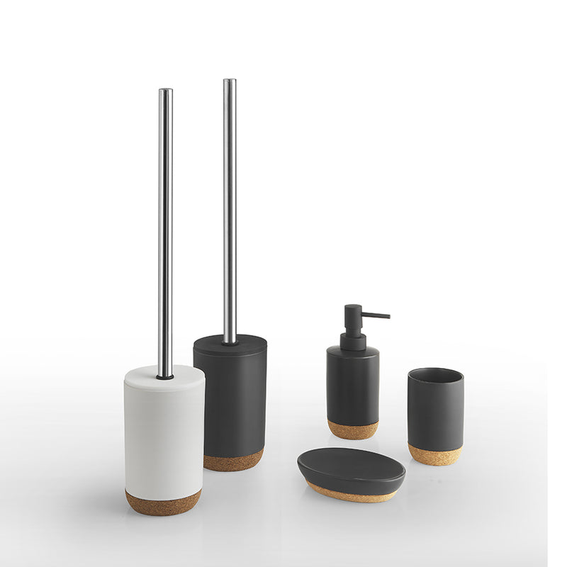 Scopino in ceramica e sughero Gedy serie Ilary - Bianco by CeramicStore | Lo specialista del tuo bagno
