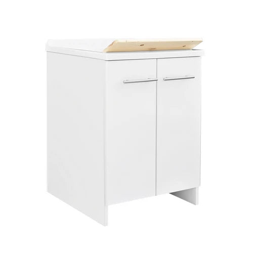 Lavatoio con mobile in nobilitato idrofugo w100 e cesto estraibile l cm. 60 x p cm. 50 2 ante