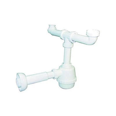 Sifone pvc 2 vie s / piletta per porcellana con canotto 1 1/4
