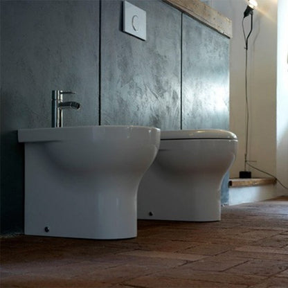 Set vaso a terra + bidet + coprivaso Ceramica Globo serie Grace 52x36xH43 cm â€“ Bianco lucido