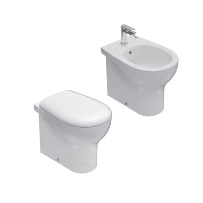 Set vaso a terra + bidet + coprivaso Ceramica Globo serie Grace 52x36xH43 cm â€“ Bianco lucido