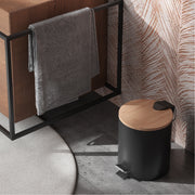 Porta rifiuti 3 litri modello Kenta in bambu'/nero by CeramicStore | Lo specialista del tuo bagno