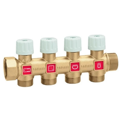 Collettore componibile con rubinetti 3/4 x 4 deriv.