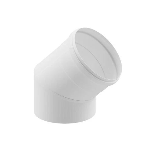 Curva 45 in acciaio aisi 304l per cappe diam. 150 bianco