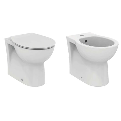 Sanitari Filo Parete con Scarico Traslato completo di sedile Eurovit Ideal standard
