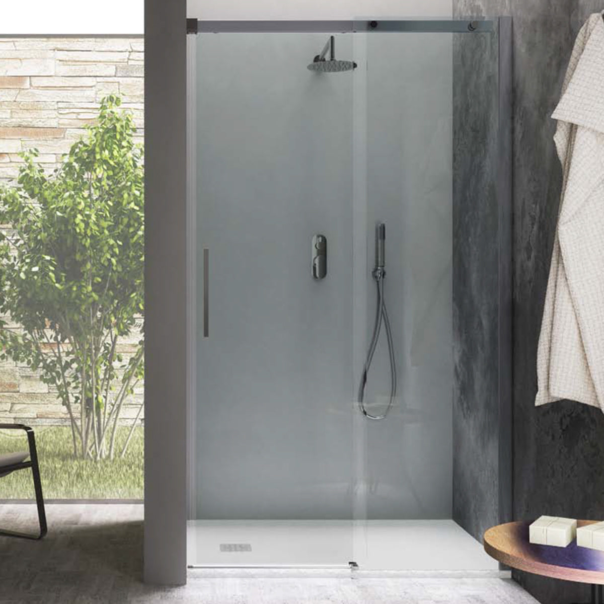 Porta doccia scorrevole 170 cm in cristallo trasparente 8 mm temperato by CeramicStore | Lo specialista del tuo bagno