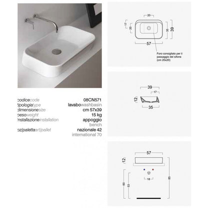 Lavabo da Appoggio Domus Falerii F50 57X39 by CeramicStore | Lo specialista del tuo bagno