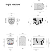 Sanitari Sospesi senza brida Domus Falerii  Foglia Medium rimfree