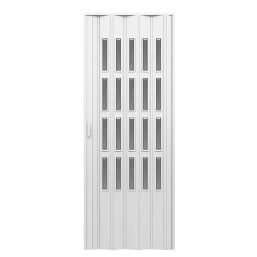 Porta d arredo per interno a soffietto con vetro molato fume cm 83 x 214