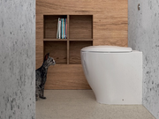 WC filo muro con profonditàÂ ridotta di 48 cm Domus Falerii Mascalzone con sedile normal close