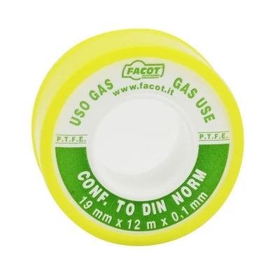Nastro p.t.f.e teflon din uso gas h 19 mm x 12 m