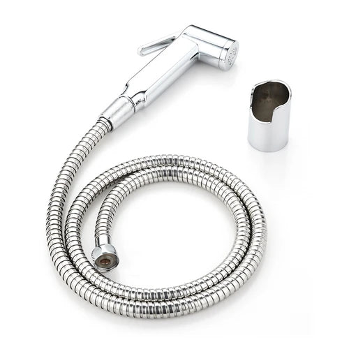 Kit doccetta shut-off con supporto a muro e flessibile cromo