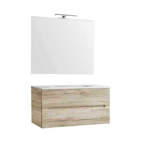 Mobile bagno sospeso linea talia da 90 cm larice bianco