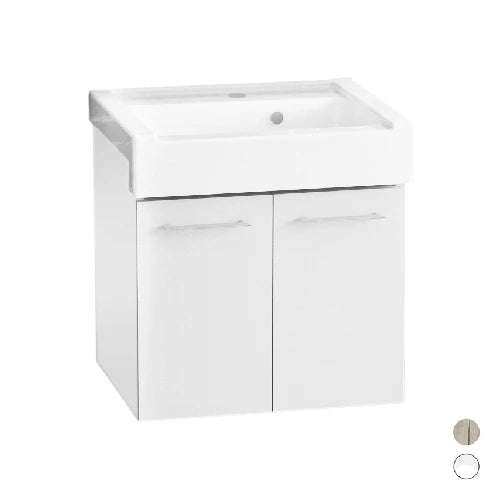 Mobile lavatoio sospeso con lavabo in ceramica 2 ante olmo montano lxp 60x50 cm