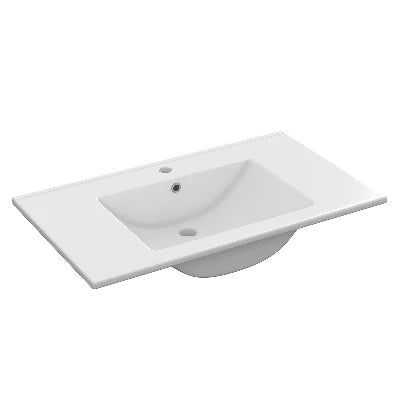 Lavabo consolle in ceramica cm 80 x 45 bianco
