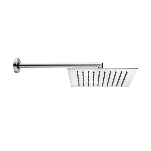 Braccio doccia tetis con soffione quadro cromo cm 25x25
