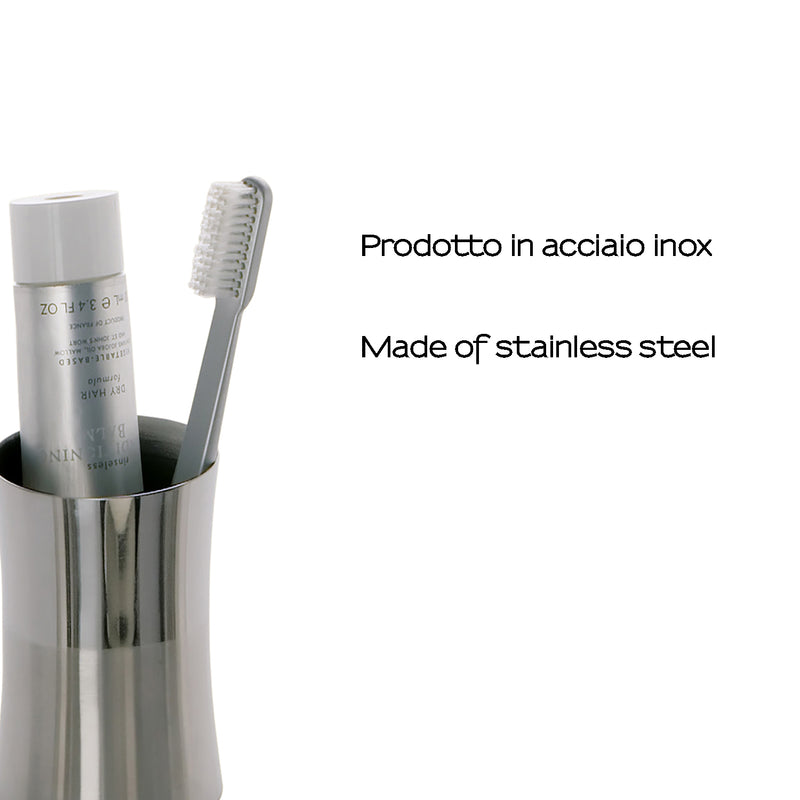 Portaspazzolini in Acciaio Inox Gedy serie Primula - Lucido/Spazzolato