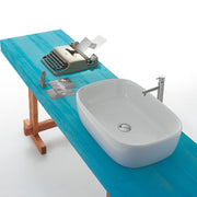 Lavabo da appoggio GENESIS misure cm60x40x15h in ceramica bianca lucida