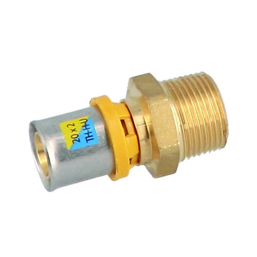 Raccordo diritto maschio a pressare per multistrato 1/2 x 20