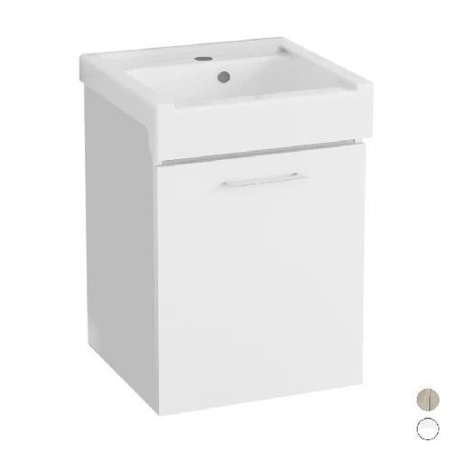 Mobile lavatoio sospeso con lavabo in ceramica 1 anta olmo montano lxp 50x50 cm