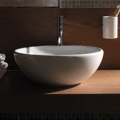 Lavabo d'appoggio bianco Free Ceramica Globo diametro 40 cm altezza 14 cm