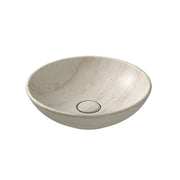Lavabo d'appoggio Free Le Pietre Ceramica Globo fnitura travertino diametro 40 cm