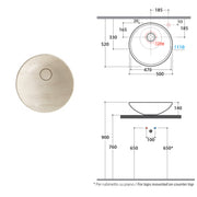 Lavabo d'appoggio Free Le Pietre Ceramica Globo finitura travertino diametro 50 cm