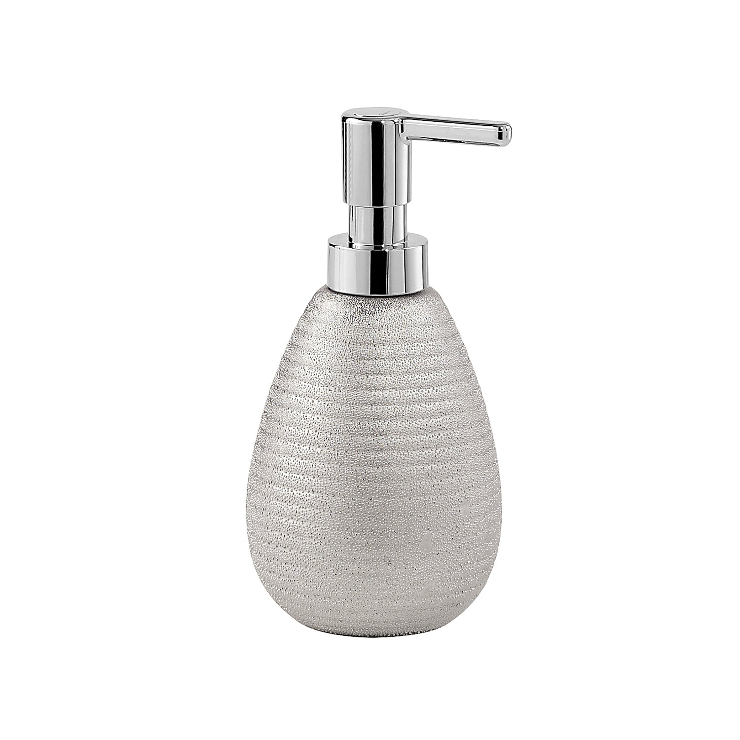 Dispenser sapone da appoggio in ceramica con erogatore Gedy modello Astrid - Argento