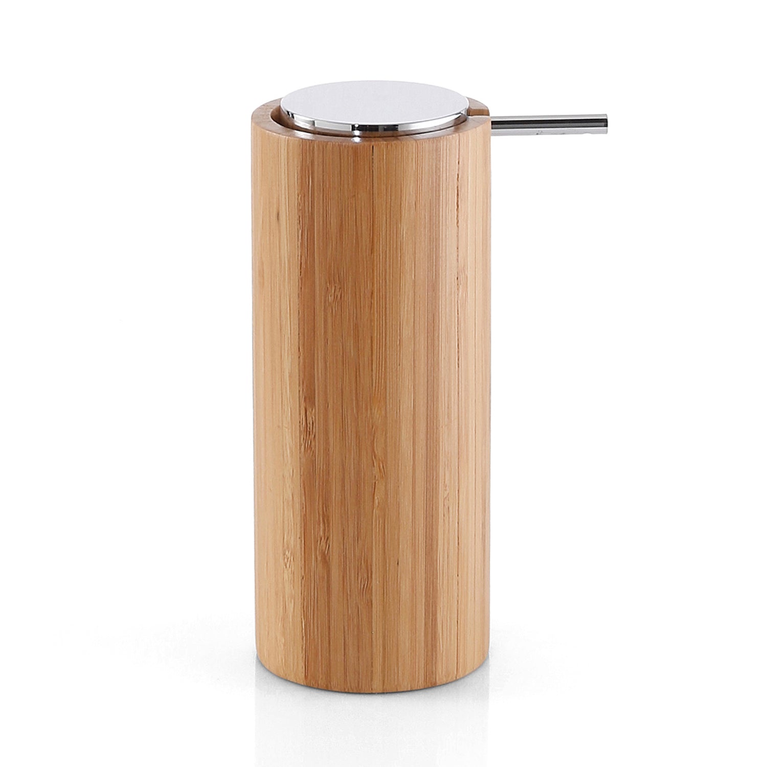 Dispenser sapone in bambà¹ con erogatore in plastica cromata Gedy serie Altea - Naturale
