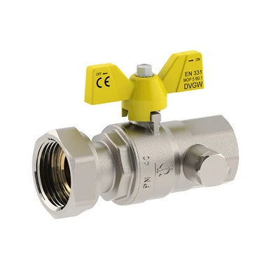 Valvola a sfera per gas att. femmina -dado girevole 1 x 1 1/4 dn 25