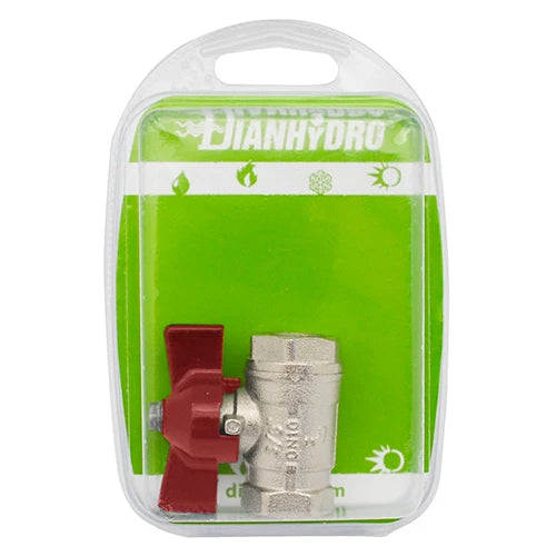 Valvola a sfera ff con farfalla blister 3/8 dn 10 pn 64