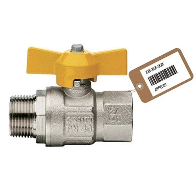 Valvola a sfera gas mf a farfalla mod. london f-brico 1/2 dn 15