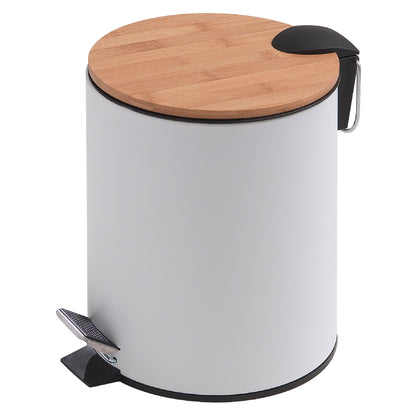 Porta rifiuti 3 litri modello Kenta in bambu'/bianco by CeramicStore | Lo specialista del tuo bagno