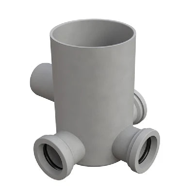 Pozzetto a pavimento con bicchiere 4 vie modello basso diam. 50