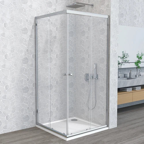 Box doccia 2 lati cristallo linea wonder cm70x70 p. bianco v. tras