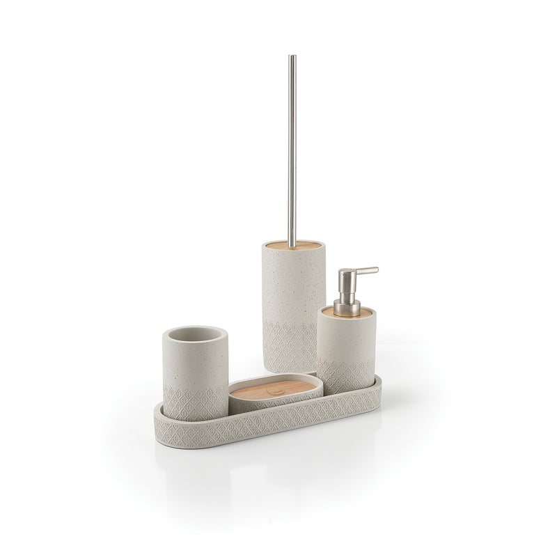 Vassoio Portaoggetti in cemento e bambà¹ Gedy serie Afrodite - Grigio by CeramicStore | Lo specialista del tuo bagno