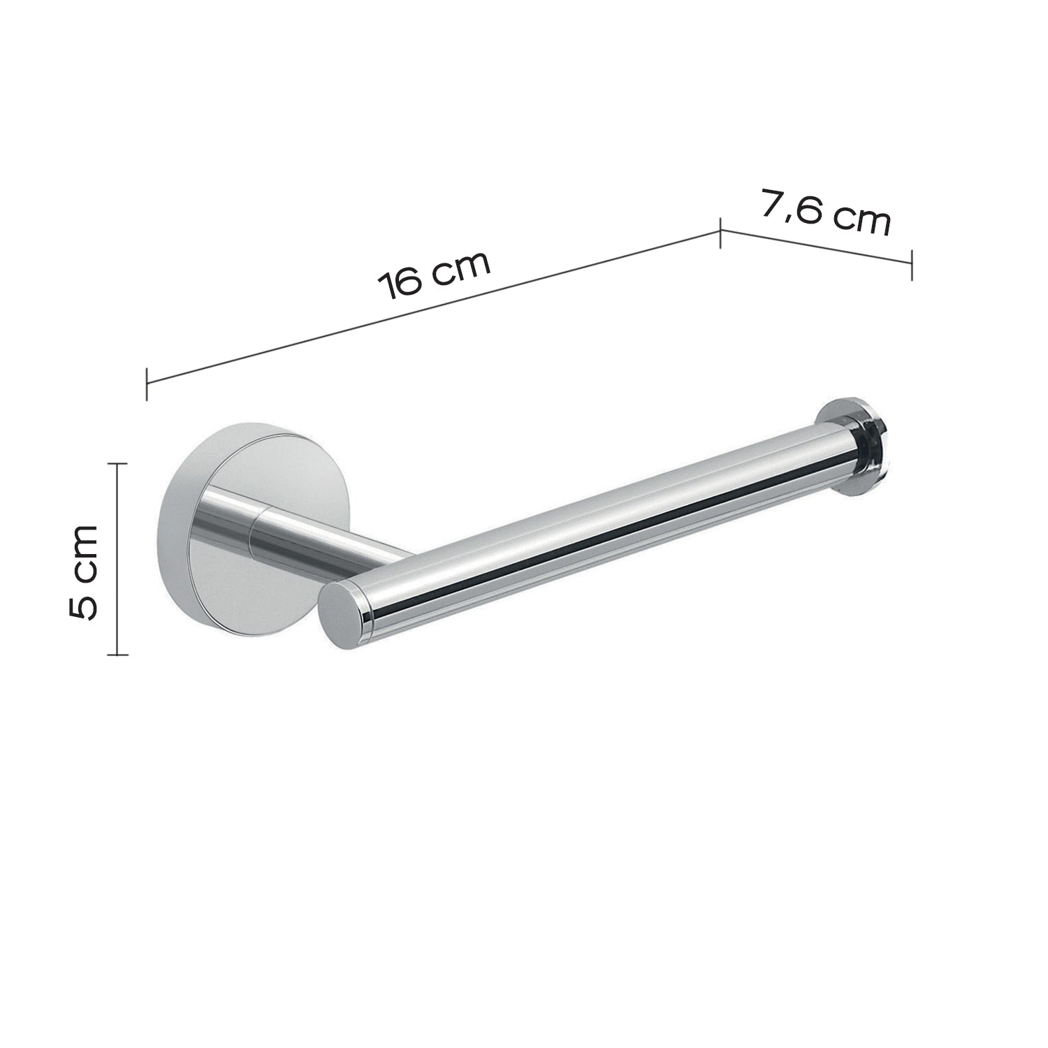 Portarotolo a muro in Acciaio Inox Eros di Gedy - Cromato