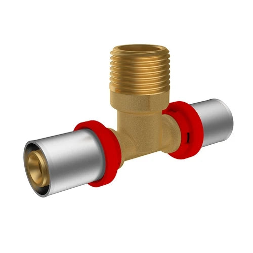 Raccordo a pressare ikaro a t maschio 1 d.32x3-32x3