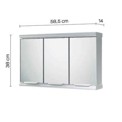 Specchio contenitore con 3 ante e 2 ripiani modello Princess di Gedy - Bianco by CeramicStore | Lo specialista del tuo bagno