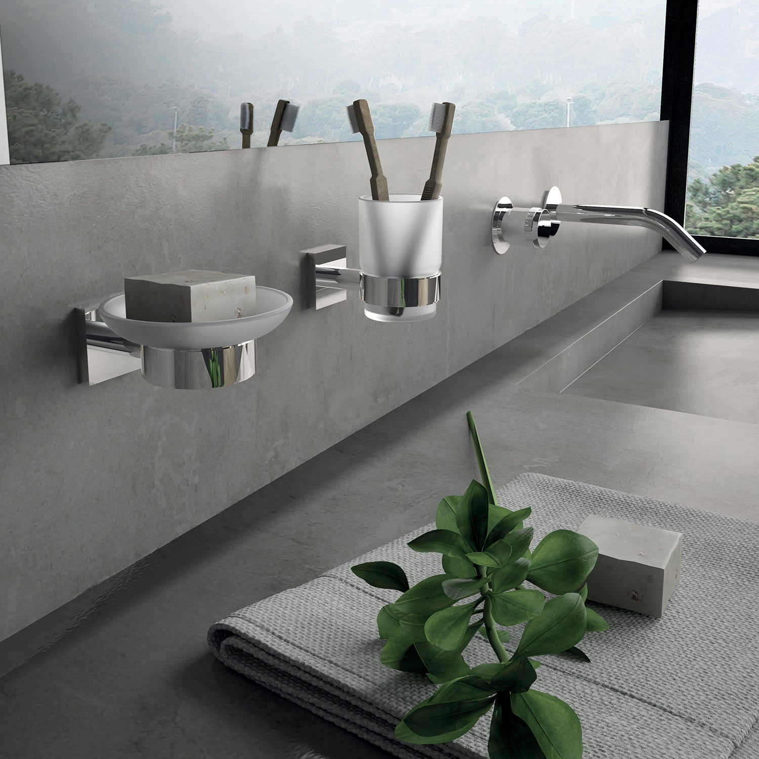 Portasapone a muro Gedy serie Fuji - Cromato by CeramicStore | Lo specialista del tuo bagno