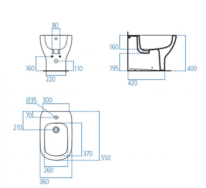 Sanitari filo muro Ideal Standard Tesi AquaBlade con scarico traslato con sedile termoindurente
