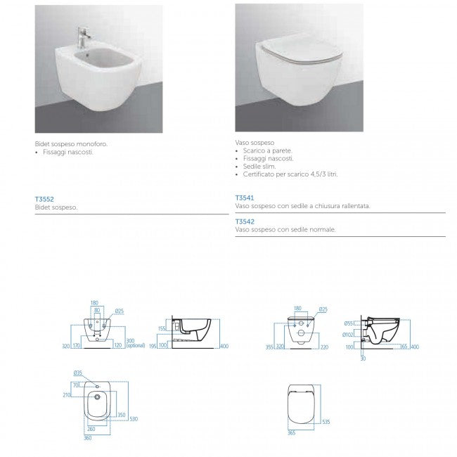 Sanitari Sospesi Ideal Standard Tesi wc