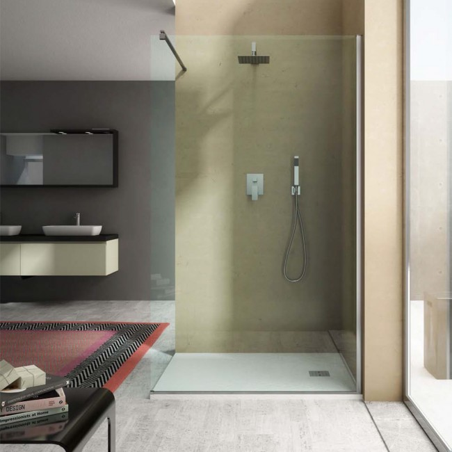 Parete doccia cm 80 Walk In cristallo trasparente 8mm temperato by CeramicStore | Lo specialista del tuo bagno