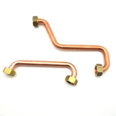 2 pz tubi rame con calotte per galleggiante -