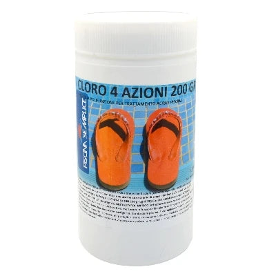 Cloro 4 azioni in pastiglie da 200gr per piscine 1 kg