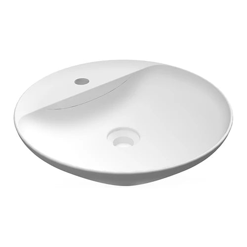 Lavabo da appoggio tondo monoforo variant 42x42 cm bianco
