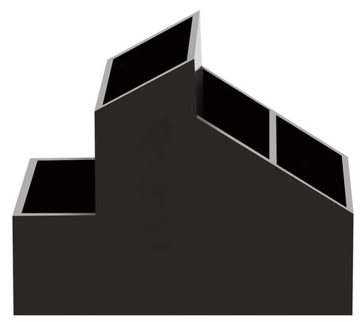 Contenitore portaoggetti 4 vani singolo Abs modello Skyline colore nero by CeramicStore | Lo specialista del tuo bagno